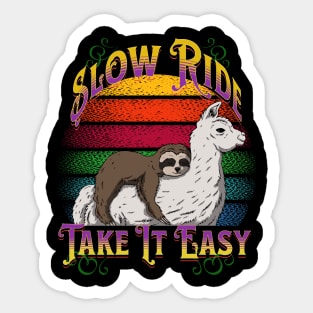 Sloth Riding Llama – Slow Ride Sticker